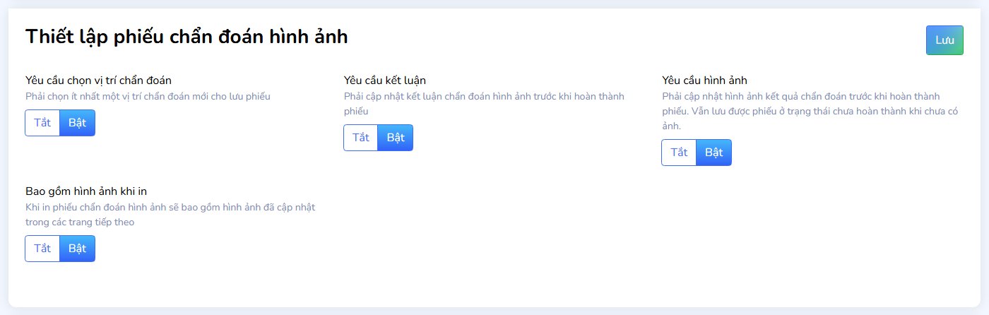 Thiết lập phiếu chẩn đoán hình ảnh